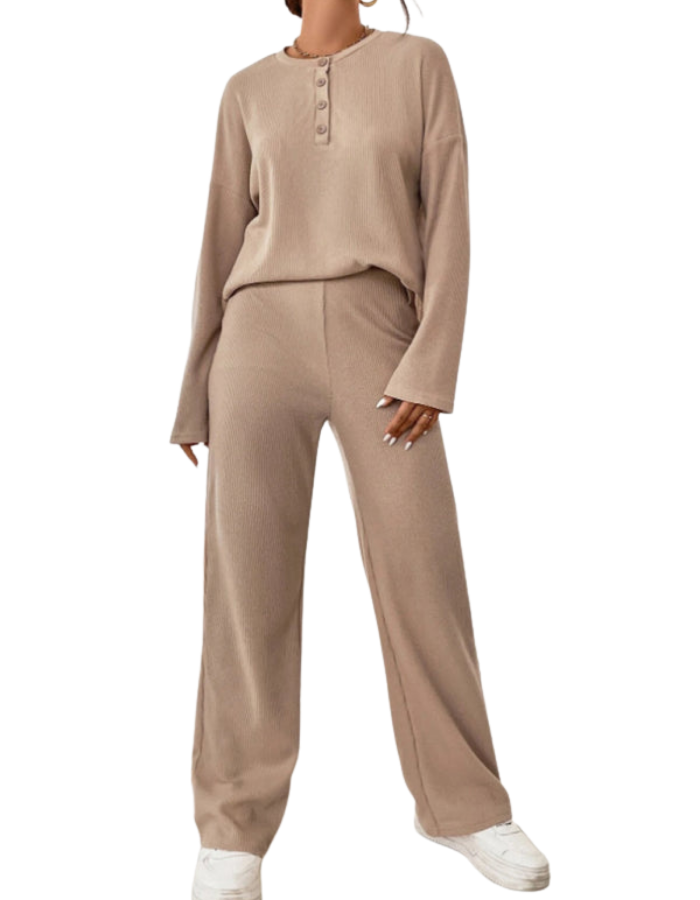 SHOPIQAT Women's Casual Round Neck Pullover Sweatshirt and Trousers Two-Piece Set - Premium from shopiqat - Just $12.950! Shop now at shopiqat